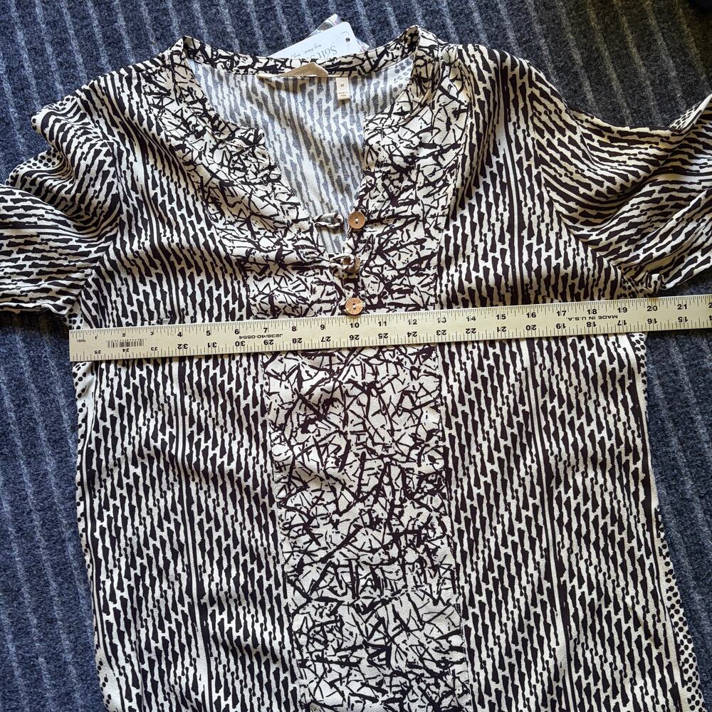 Soft Surroundings Raven Shift Dress Size Medium NWT Ecru and Black - Picture 9 of 9